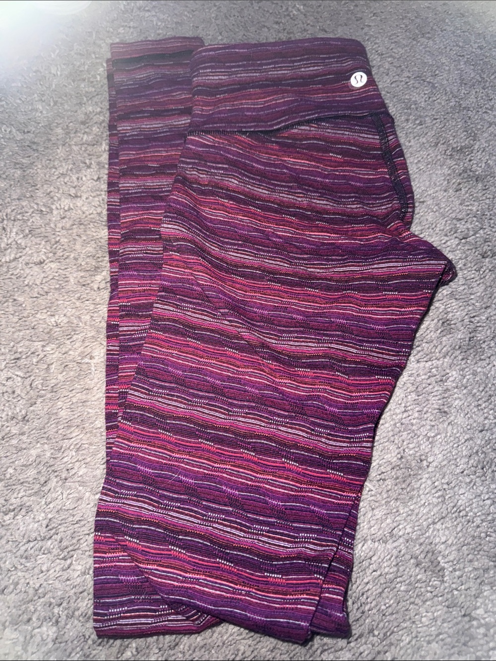 lululemon athletica Striped Pink & Purple Leggings